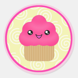 Adesivo Cupcake rosa Kawaii
