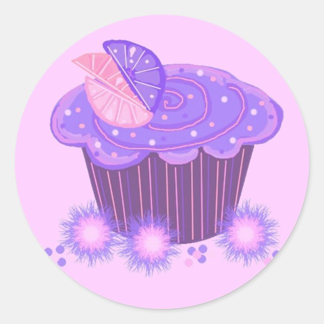 Adesivo Cupcake Roxo (Frente)