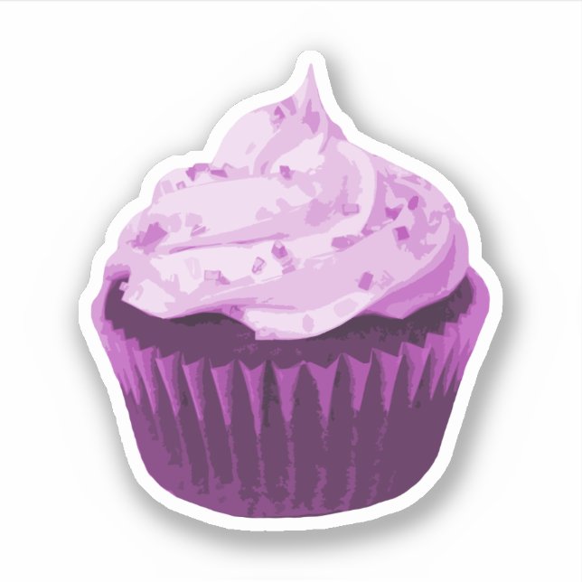 Adesivo Cupcake Roxo Moderno (Frente)