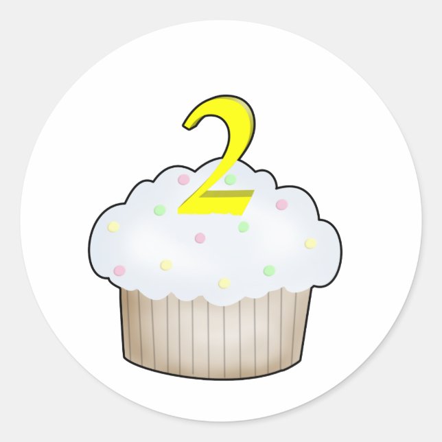 Adesivo Cupcake segundo aniversário (Frente)