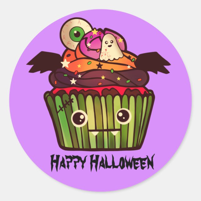 Adesivo Cupcake Spooky Halloween (Frente)