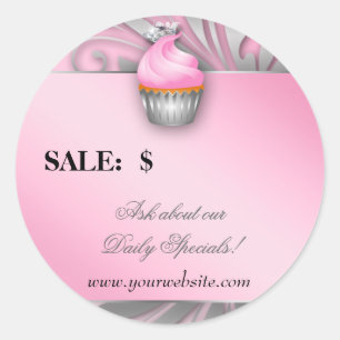 Adesivo Cupcake Sticker Price Tag Crown Classwn Silver Pin
