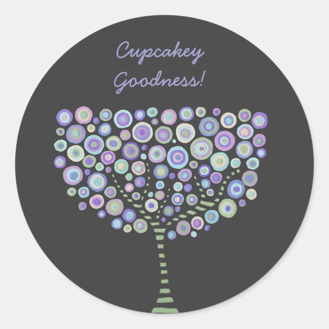 Adesivo Cupcake Toppers Blue Cirtro Tree Stickers (Frente)