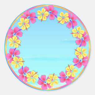 Adesivo Cupcake Tropical Hawiian Luau Topkers Stickers