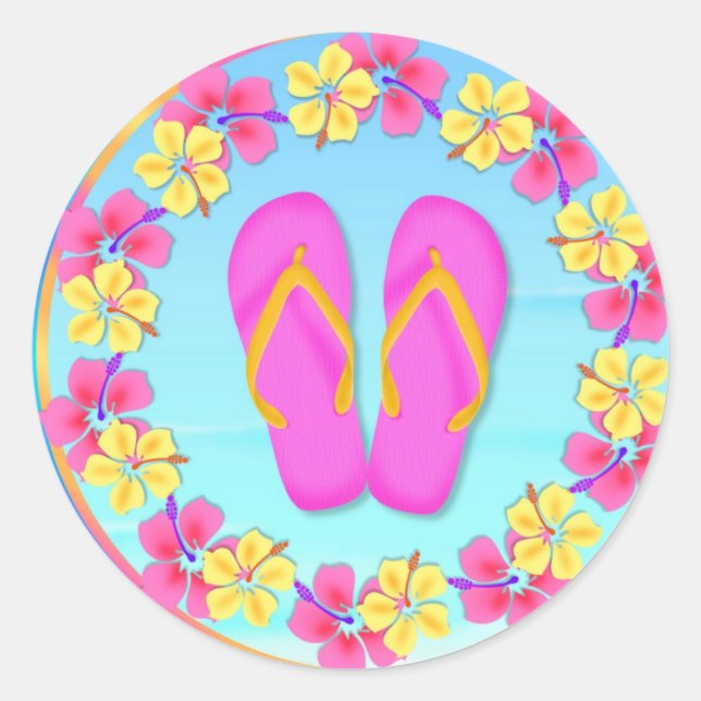 Adesivo Cupcake Tropical Hawiian Luau Topkers Stickers (Frente)