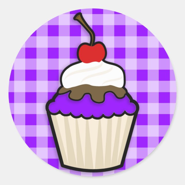 Adesivo Cupcake violeta roxo (Frente)