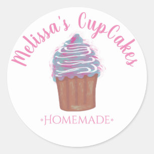 Adesivo CupCakes Aquarela Padaria Caseira Lousa