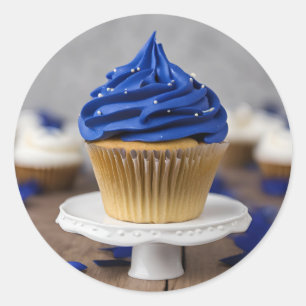 Adesivo Cupcakes brancos, Blue Round Stick