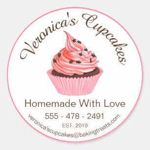 Adesivo Cupcakes Casados Com Amor Com Detalhes De Contato