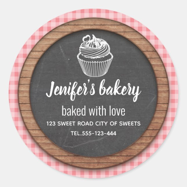 Adesivo Cupcakes caseiros e guloseimas (Frente)