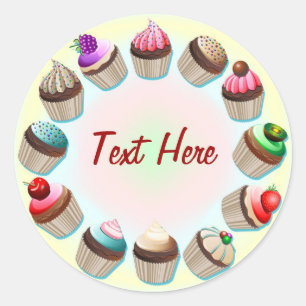 Adesivo Cupcakes Colorida Circle Sticker