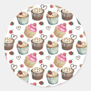 Adesivo Cupcakes da aguarela