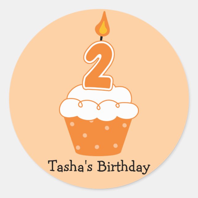 Adesivo Cupcakes de aniversário personalizados (Frente)