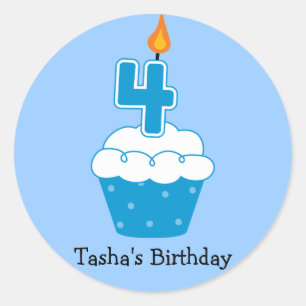 Adesivo Cupcakes de aniversário personalizados