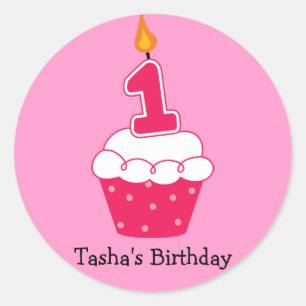 Adesivo Cupcakes de aniversário personalizados