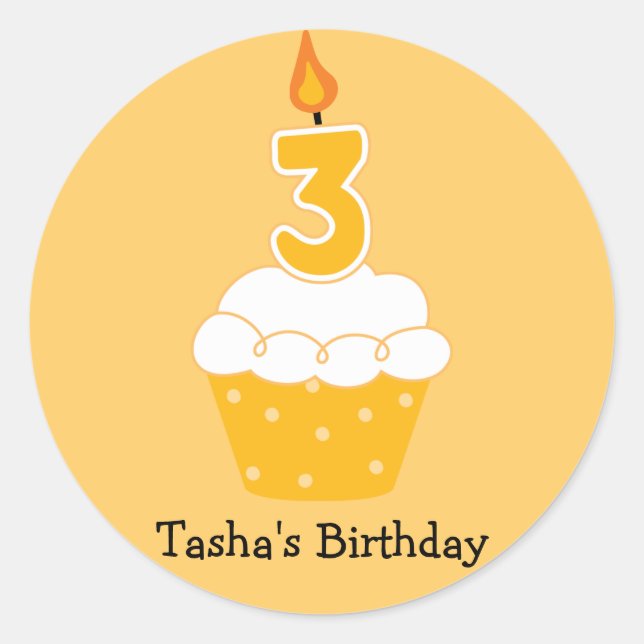 Adesivo Cupcakes de aniversário personalizados (Frente)