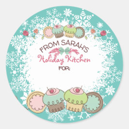 Adesivo Cupcakes de biscoitos de Natal da cozinha de