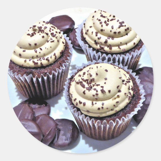 Adesivo Cupcakes de chocolate com gelo branco (Frente)