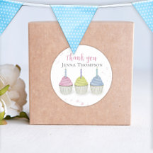 Cupcakes De Cores Aquáticas Cuxas Muito Obrigado