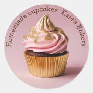 Adesivo Cupcakes de fabrico doméstico Dourado Vinheta redo