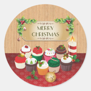 Adesivo Cupcakes de Natal
