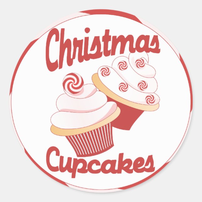 Adesivo Cupcakes de Natal (Frente)