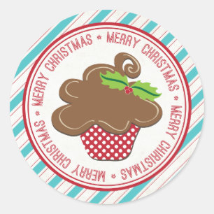 Adesivo Cupcakes de Natal Feliz