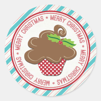 Adesivo Cupcakes de Natal Feliz