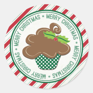 Adesivo Cupcakes de Natal Feliz