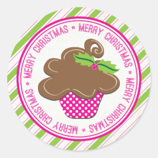 Adesivo Cupcakes de Natal Feliz