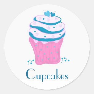 Adesivo Cupcakes de Redemoinho Rosa e Azul