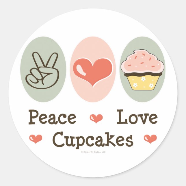 Adesivo Cupcakes do Peace Love (Frente)