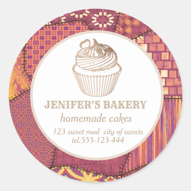 Adesivo Cupcakes e doces caseiros (Frente)