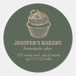 Adesivo cupcakes e doces caseiros de rosa gold