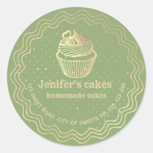 Adesivo cupcakes e embalagens Douradas caseiras