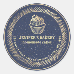 Adesivo cupcakes e embalagens Douradas caseiras