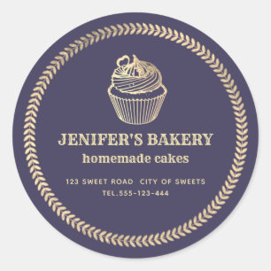 Adesivo cupcakes e embalagens Douradas caseiras