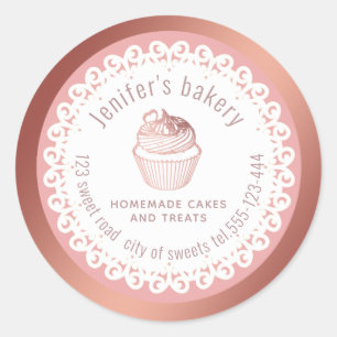 Adesivo Cupcakes e guloseimas de rosa de ouro