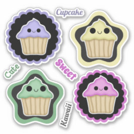 Adesivo Cupcakes Kawaii Mistos e Combinados