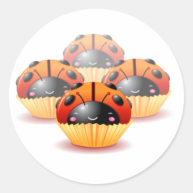 Adesivo Cupcakes Ladybug Sticker (Frente)