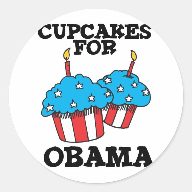 Adesivo Cupcakes para Obama (Frente)
