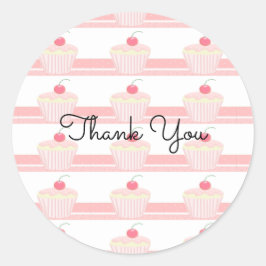 Adesivo Cupcakes Rosa Glacê Gratidão