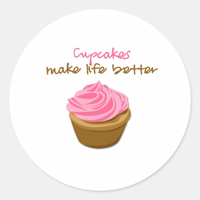 Adesivo Cupcakes tornam a vida melhor (Frente)