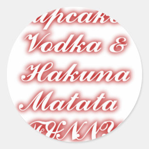 Adesivo Cupcakes Vermelhos Vodka Hakuna Matata DIVERTIDO.