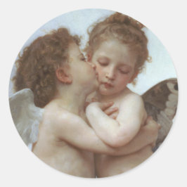 Adesivo Cupid and Psyche as children - William Bouguereau