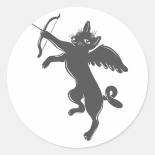 Adesivo cupid do gato - Escolha a cor de fundo