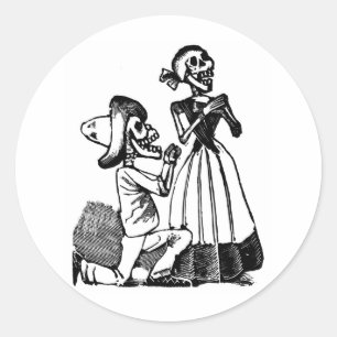 Adesivo Cupido Calavera, 1900s de esqueleto dos amantes C.