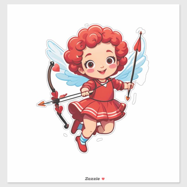 Adesivo Cupido Fofo Com Arco e Flecha (Folha)