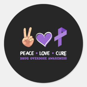 Adesivo Cura Paz Amor Consciencialização de Sobredosagem d