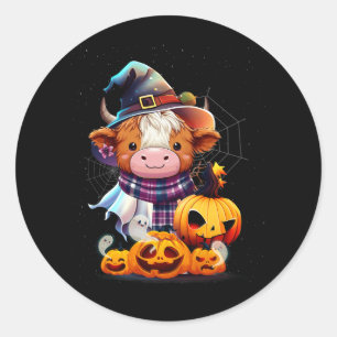 Adesivo Curiosa Vaca do Planalto Pumpkin no Halloween Ocid